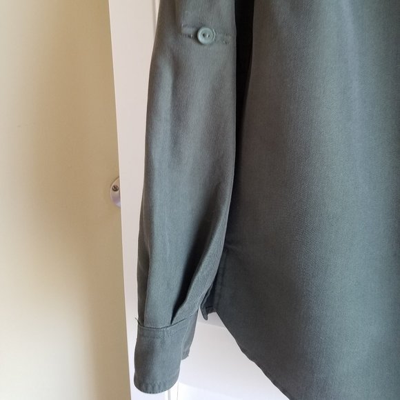 Vtg Button Up shirt with Collar Adj Sleeves - Picture 4 of 8